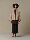 INTO THE EAST 25 Autumn/Winter Tussah Silk Patchwork Cardigan Jacket ITE-E1DGSS012SD22JK-SHA Sand